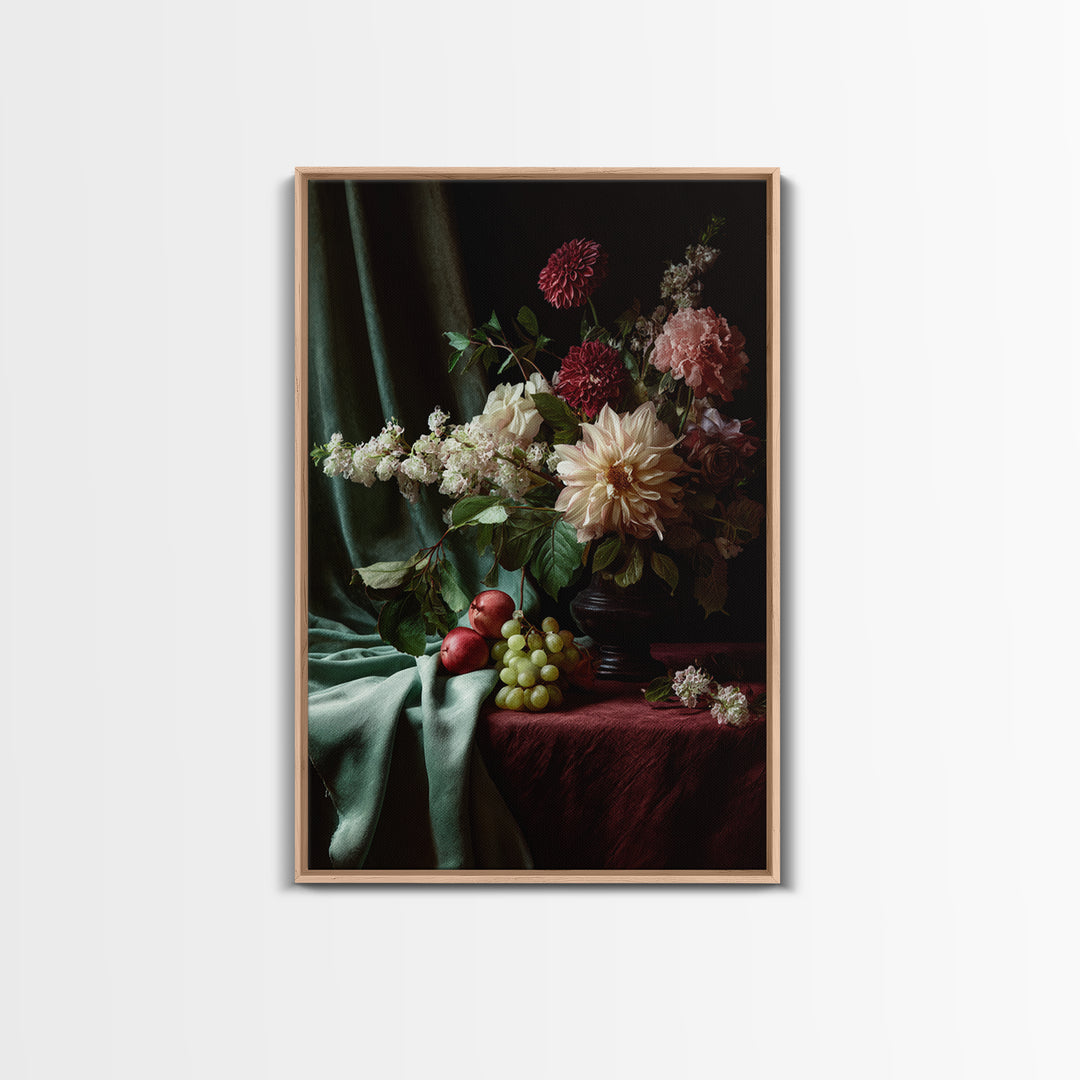 Museum Still Life Framed Canvas Print, Art, Wall Art, Living Room Decor, Fine Art, Original Art, Art Nouveau, ART-2x3-33