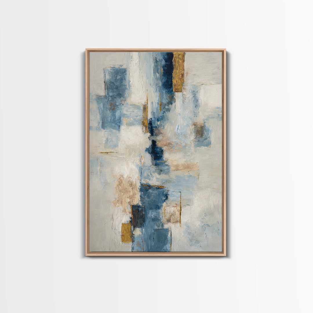 Modern Sculptural Shapes Rendered as Painted Forms Framed Canvas Print, Art, Luxury Decor, Living Room Decor, Abstract Art, ART-2x3-38
