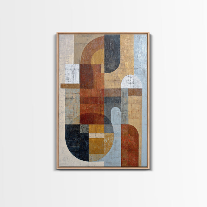 Geometric Color Study Framed Canvas Print, Art, Textured Painting, Living Room Decor, Fine Art, Digital Wall Art, ART-2x3-41