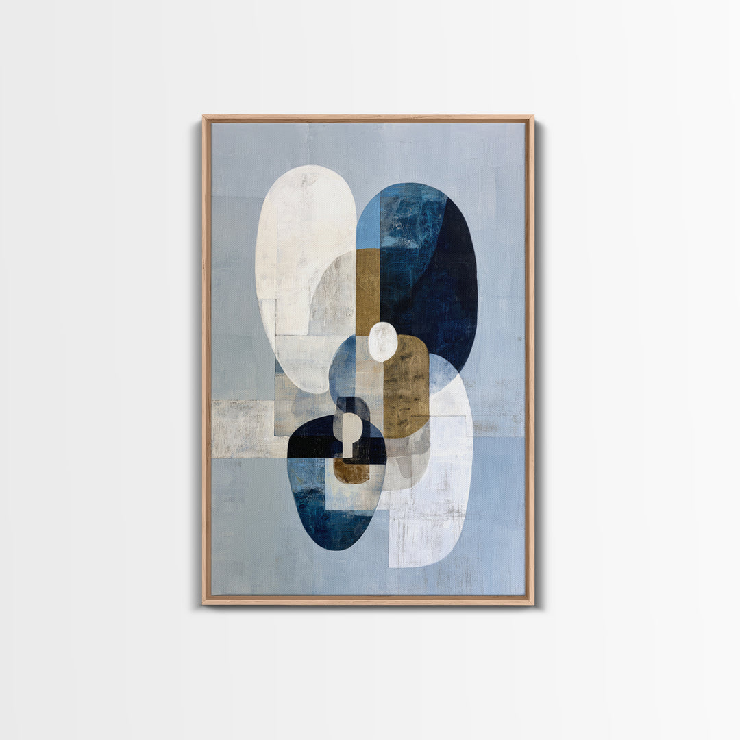 Modern Sculptural Shapes Rendered as Painted Forms Canvas Print, Art, Wall Art, Living Room Decor, Fine Art, ART-2x3-62