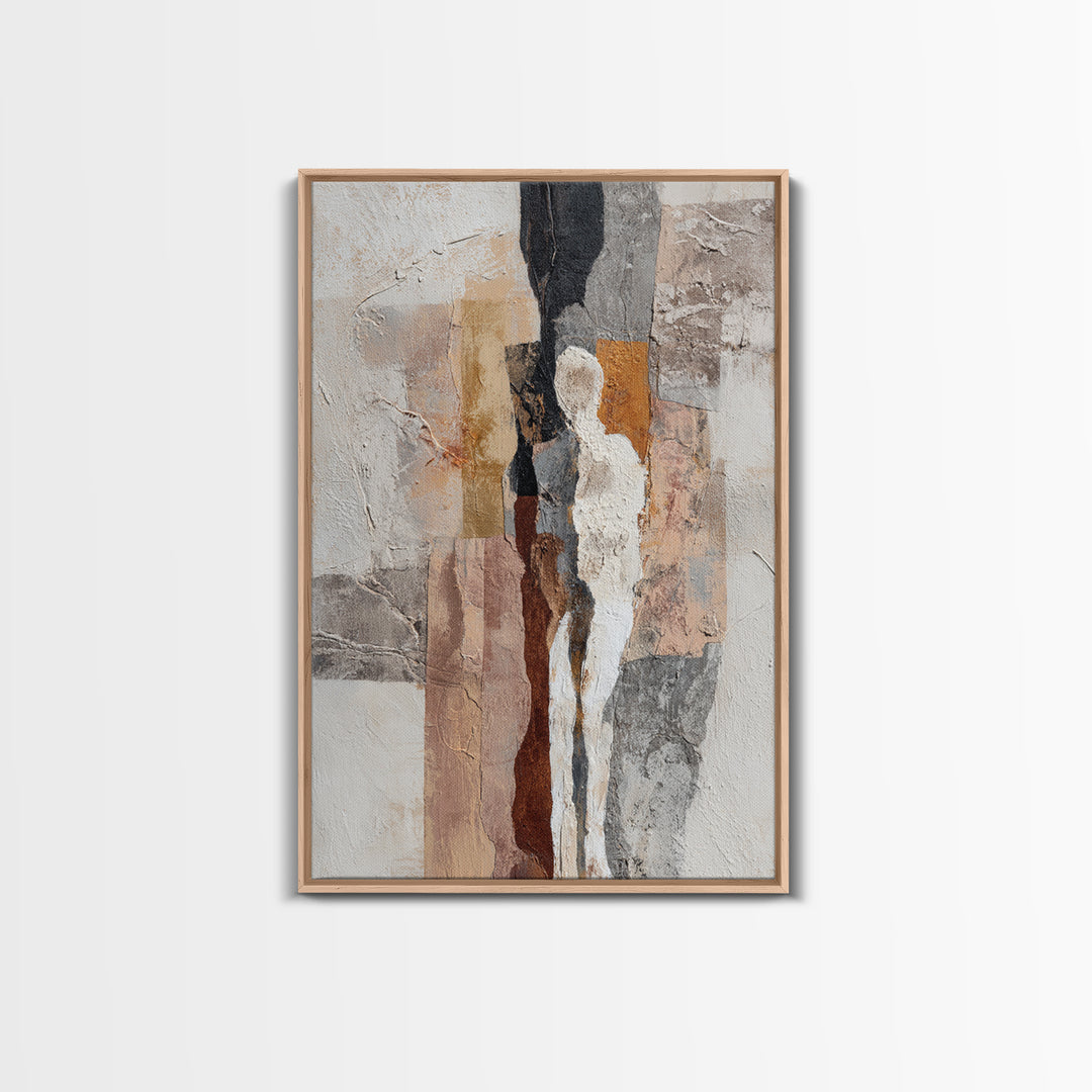 Textured Neutral Abstraction Framed Canvas Print, Art, Art Print, Living Room Decor, Abstract Art, Canvas Wall Art, ART-2x3-69