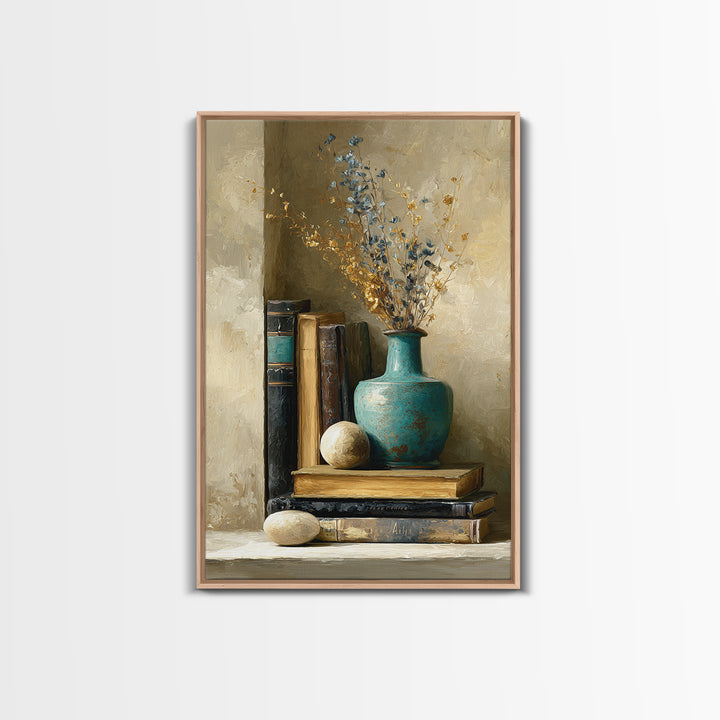 Sunlit Interior Still Life Framed Canvas Print, Art, Art Prints, Living Room Decor, Fine Art, Framed Wall Art, ART-2x3-94