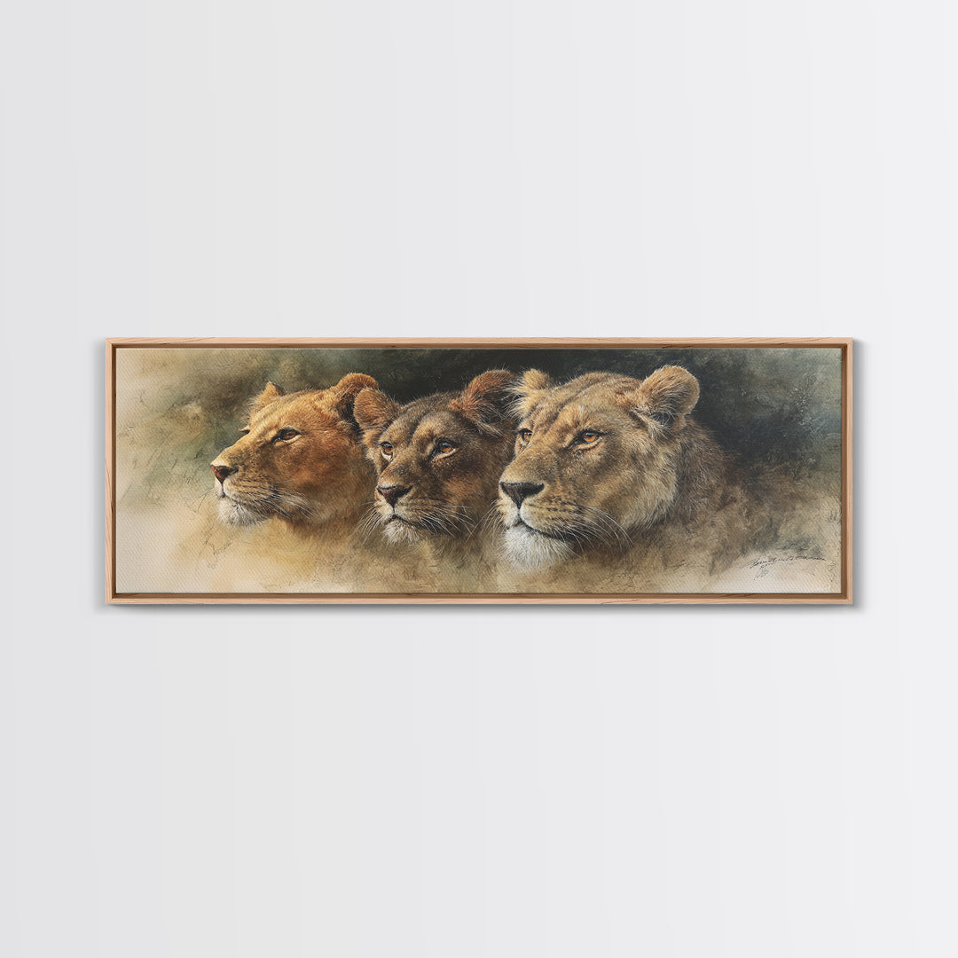 Elegant Animal Portrait Framed Canvas Print, Art, Textured Painting, Living Room Decor, Fine Art, Digital Wall Art, ART-3x1-10