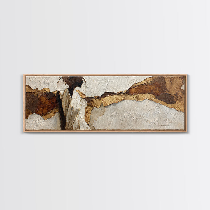 Simple Monochrome Figure Study Framed Canvas Print, Art, Resin Art, Living Room Decor, Oil Painting, Luxury Decor, ART-3x1-28