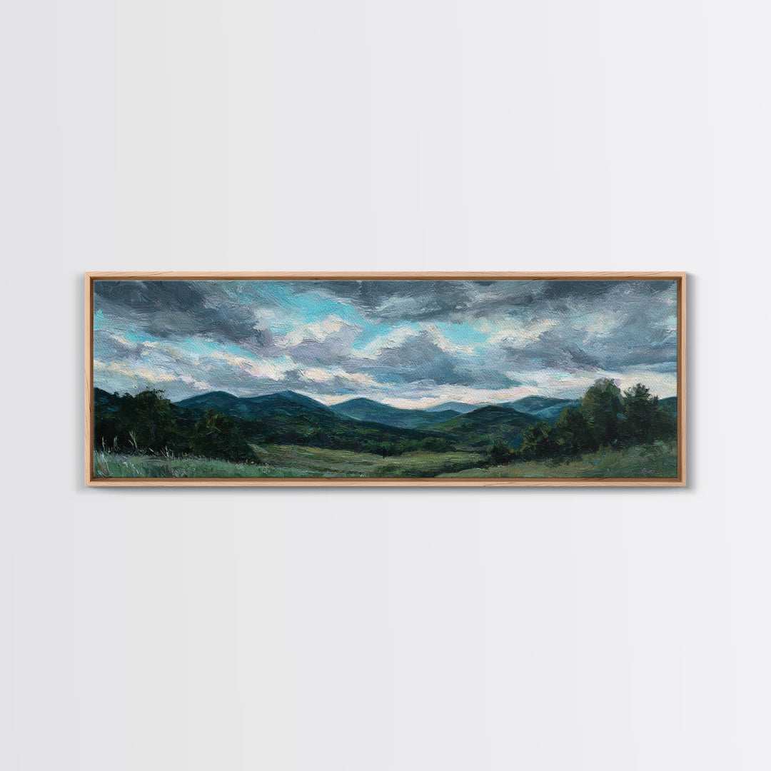 Quiet Mountain Scene Canvas Print, Art, Digital Wall Art, Living Room Decor, Oil Painting, Framed Art, Wood Wall Art, ART-3x1-33