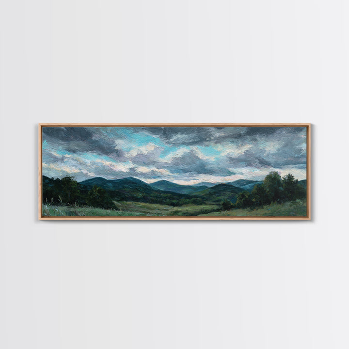 Quiet Mountain Scene Canvas Print, Art, Digital Wall Art, Living Room Decor, Oil Painting, Framed Art, Wood Wall Art, ART-3x1-33