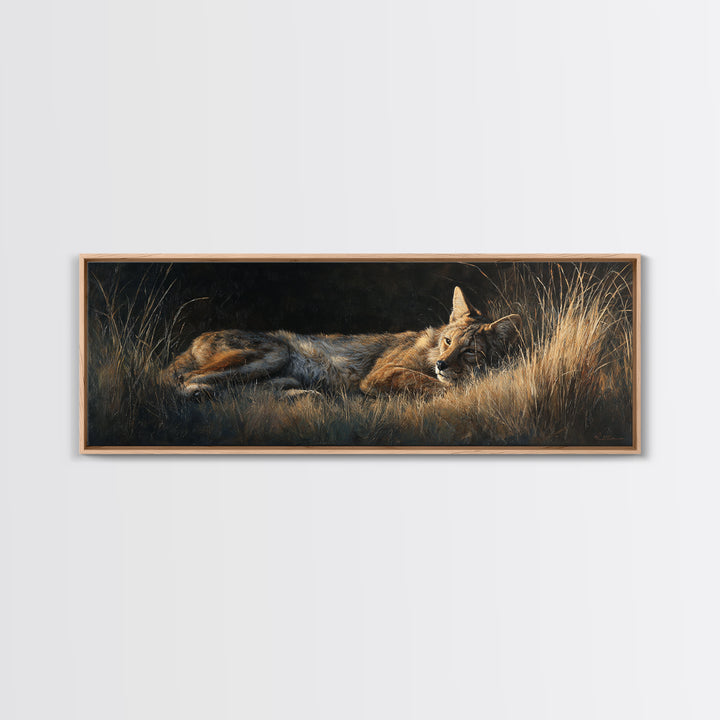 Elegant Animal Portrait Framed Canvas Print, Art, Art Commission, Living Room Decor, Fine Art, Black Art, Framed Art, ART-3x1-58