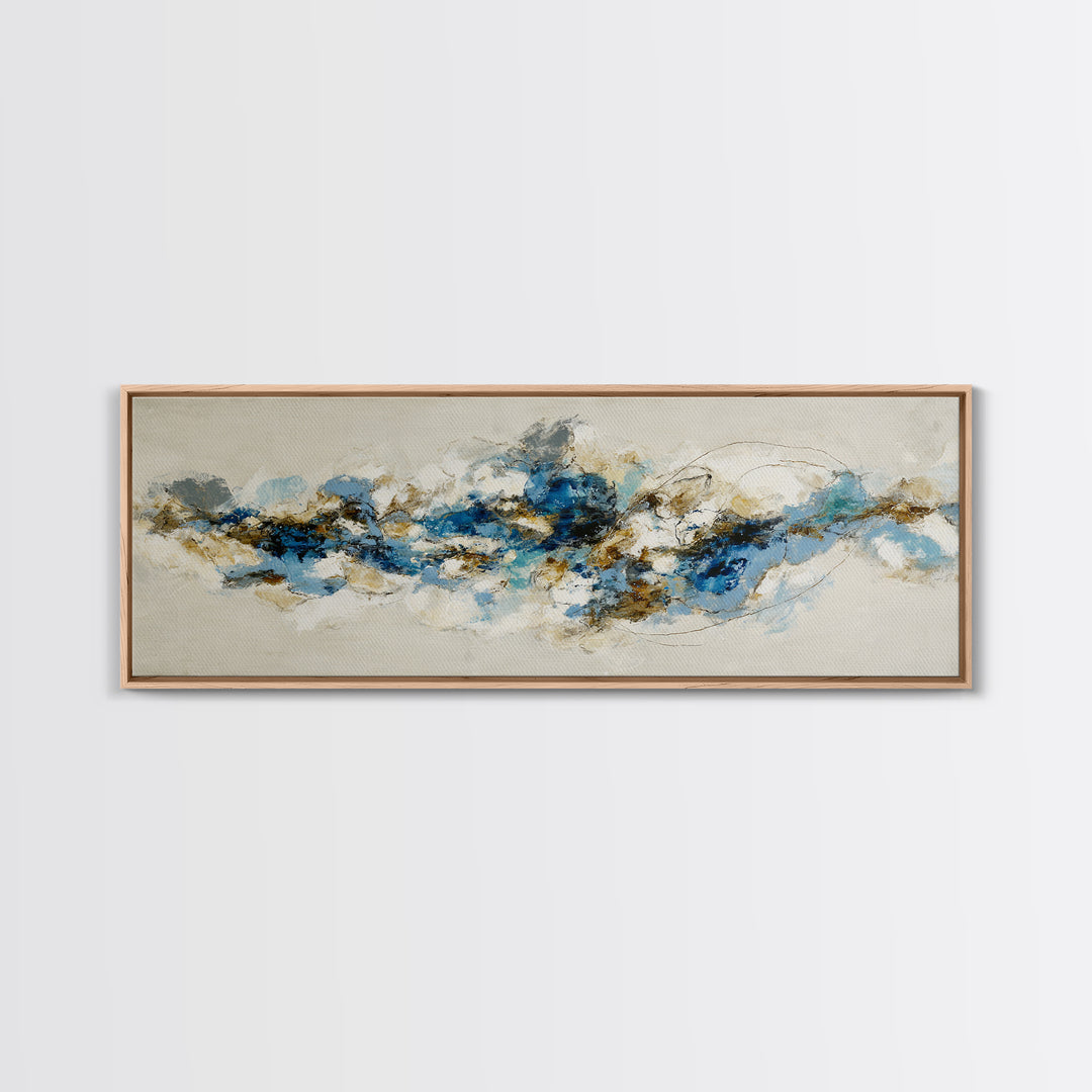 Abstract Water Forms Framed Canvas Print, Art, Textured Painting, Living Room Decor, Abstract Art, Digital Wall Art, ART-3x1-59