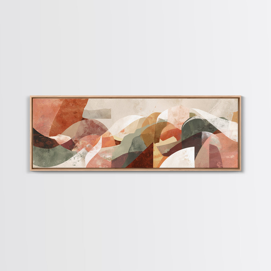 Modern Sculptural Shapes Rendered as Painted Forms Canvas Print, Art, Neutral Decor, Living Room Decor, Abstract Art, ART-3x1-70