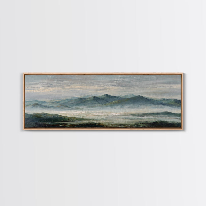 Quiet Mountain Scene Framed Canvas Print, Art, Art Print, Living Room Decor, Fine Art, Canvas Wall Art, Abstract Art, ART-3x1-9