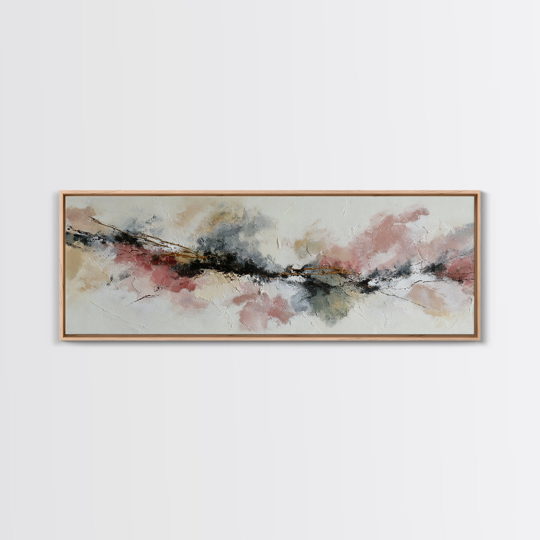 Contemporary Abstract with Layered Pigments and Energetic Canvas Print, Art, Canvas Wall Art, Living Room Decor, ART-3x1-90