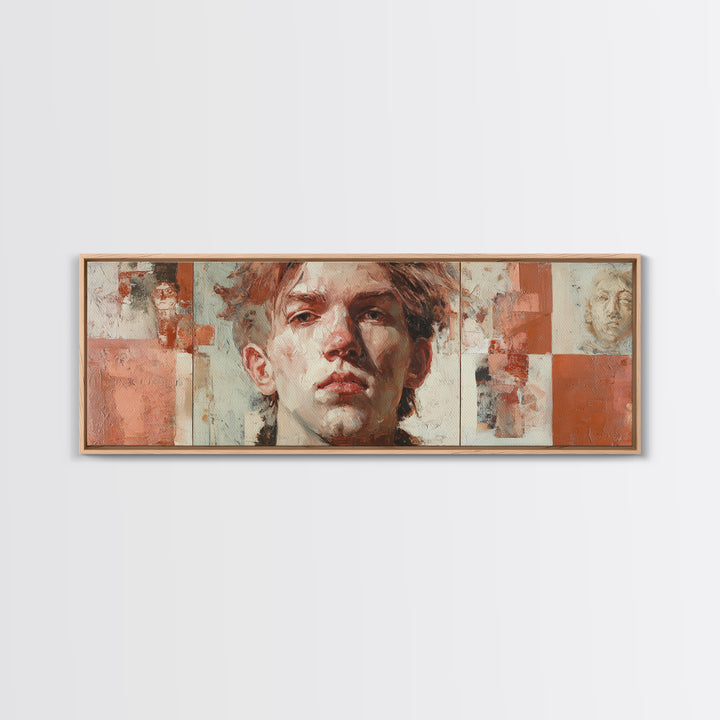 Expressive Portrait with Dramatic Light and Textured Canvas Print, Art, Art Print, Living Room Decor, Fine Art, ART-3x1-92