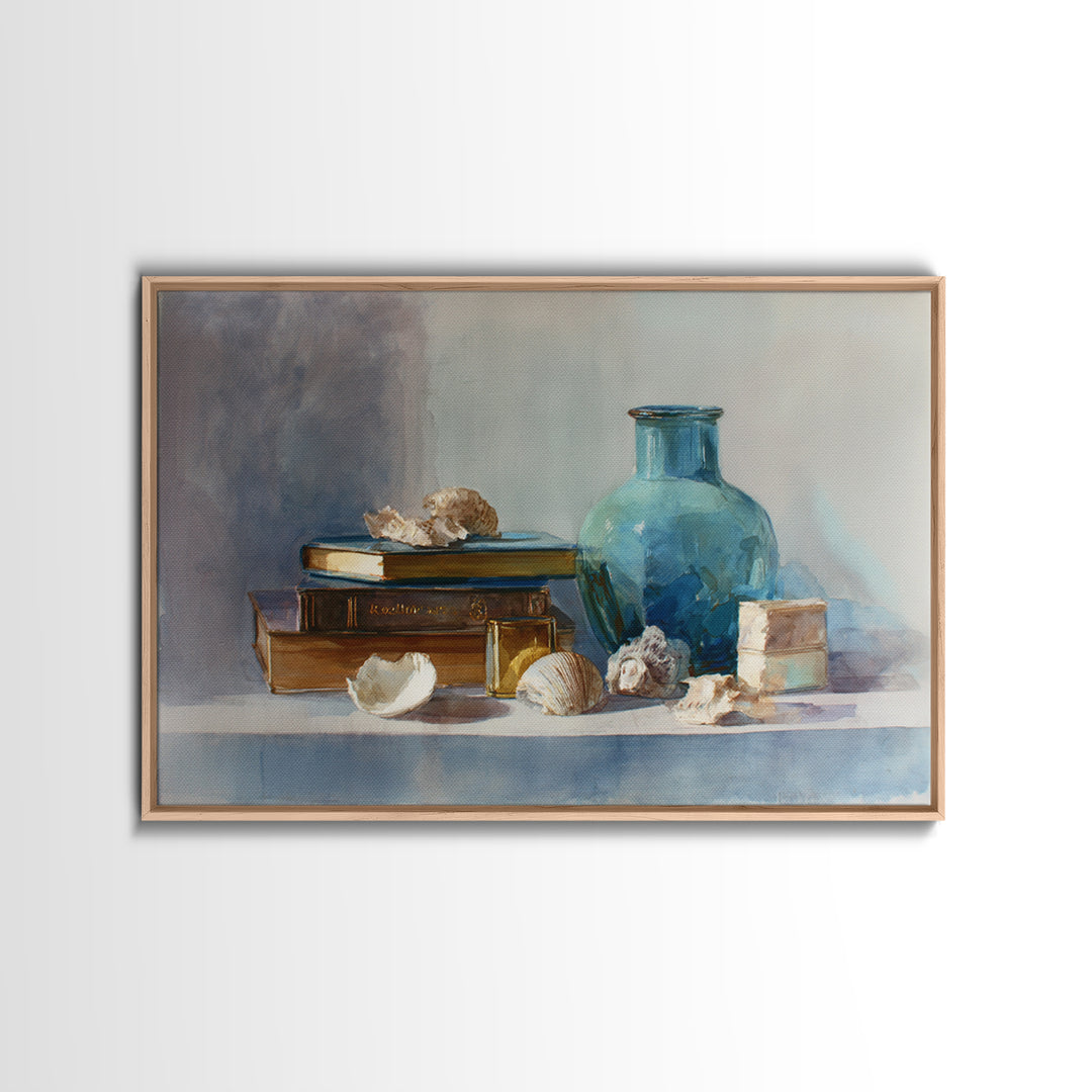 Sunlit Interior Still Life Framed Canvas Print, Art, Art Prints, Living Room Decor, Fine Art, Framed Wall Art, ART-3x2-18