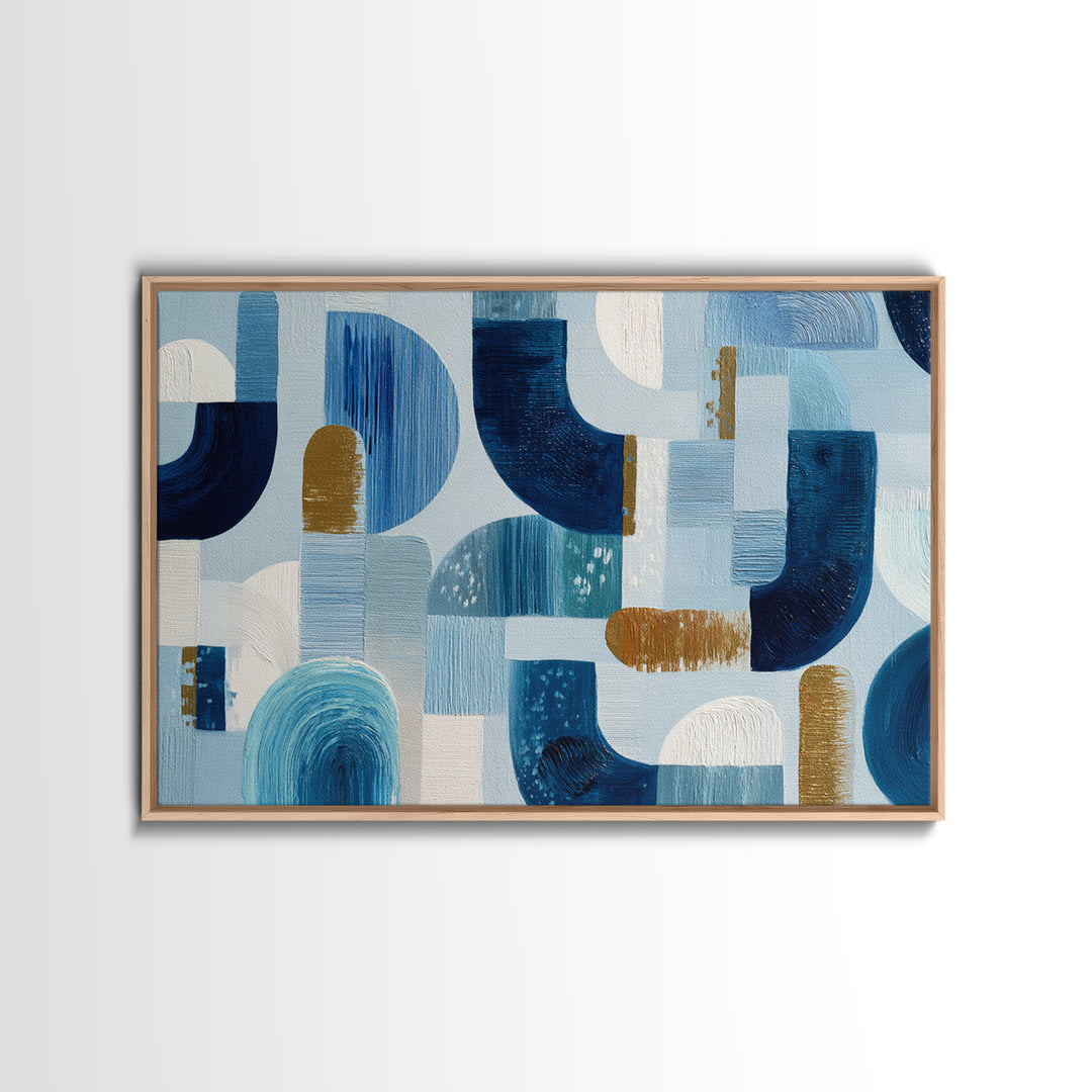 Abstract Water Forms Framed Canvas Print, Art, Wall Art Prints, Living Room Decor, Fine Art, Ai Art, Textured Wall Art, ART-3x2-23