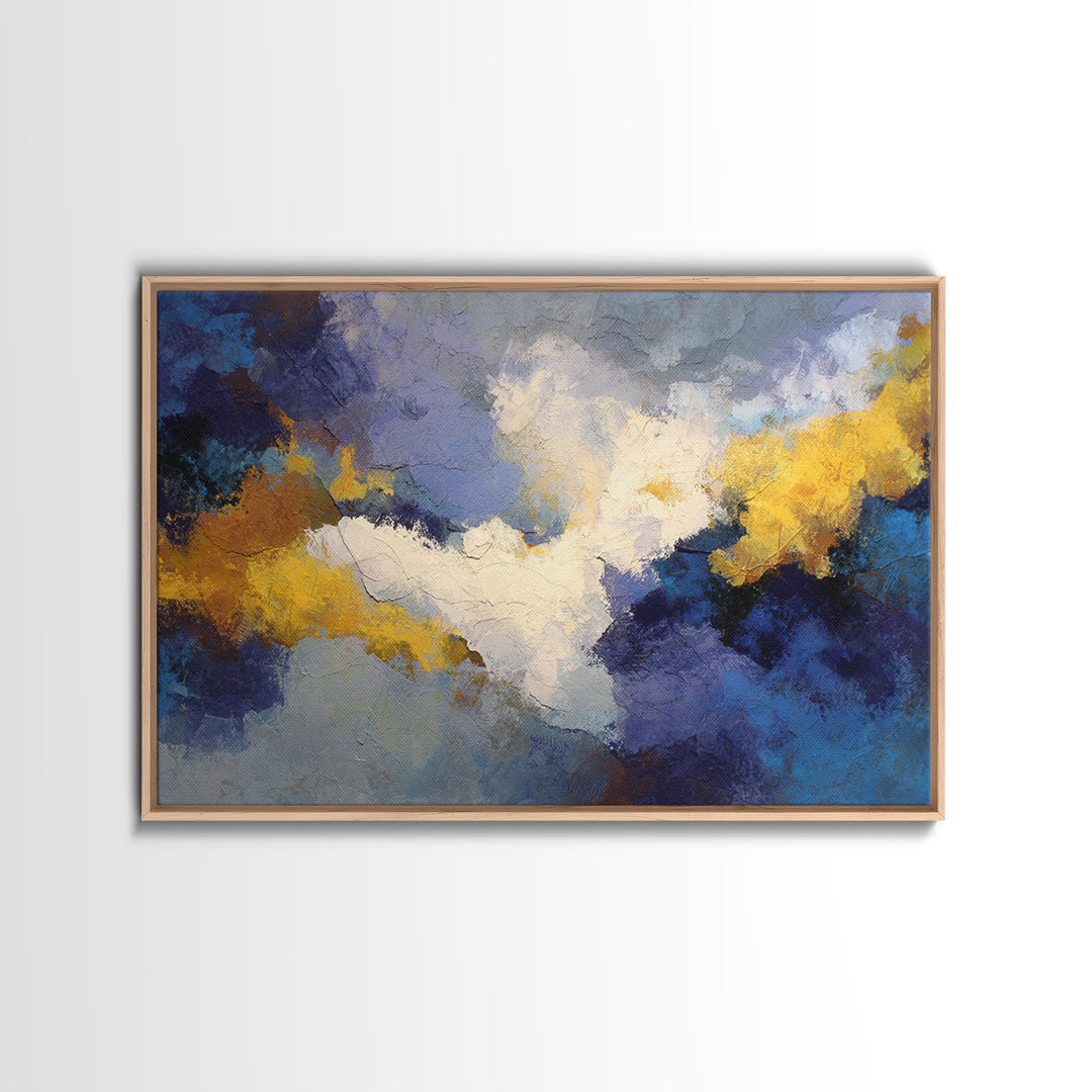 Contemporary Abstract with Layered Pigments and Energetic Canvas Print, Art, Large Wall Art, Living Room Decor, Fine Art, ART-3x2-30