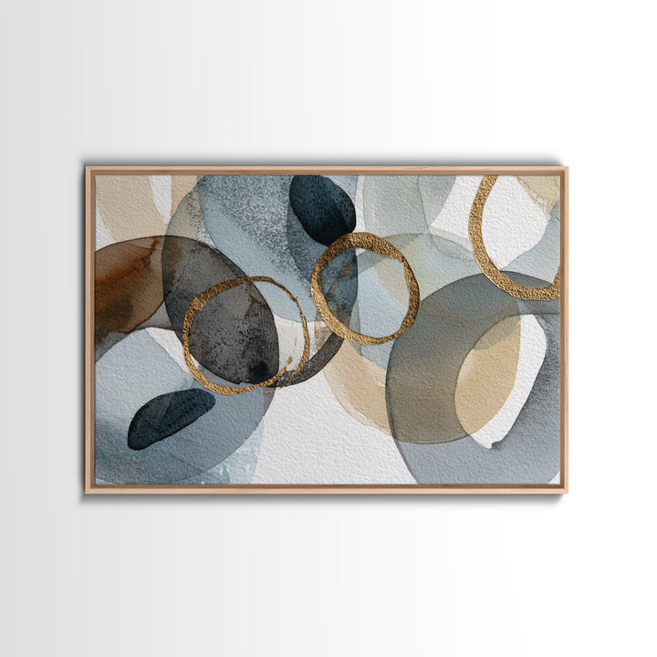 Modern Sculptural Shapes Rendered as Painted Forms Canvas Print, Art, Art Deco, Living Room Decor, Abstract Art, ART-3x2-34