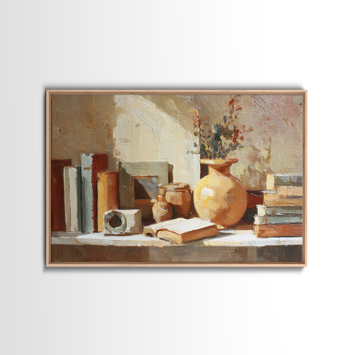 Sunlit Interior Still Life Canvas Print, Art, Art Commission, Living Room Decor, Fine Art, Black Art, Framed Art, ART-3x2-42