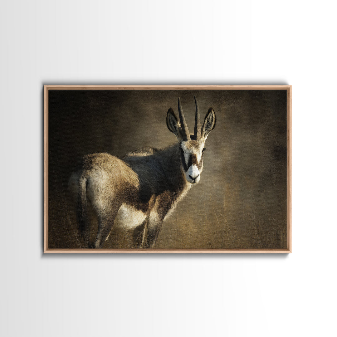 Elegant Animal Portrait Framed Canvas Print, Art, Digital Wall Art, Living Room Decor, Fine Art, Framed Art, ART-3x2-46