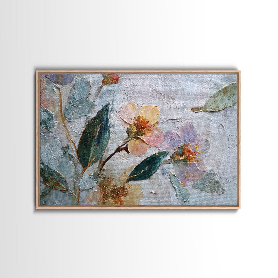 Celestial Moon Study Canvas Print, Art, Abstract Art, Living Room Decor, Oil Painting, Pink Wall Art, Horizontal Wall Art, ART-3x2-49