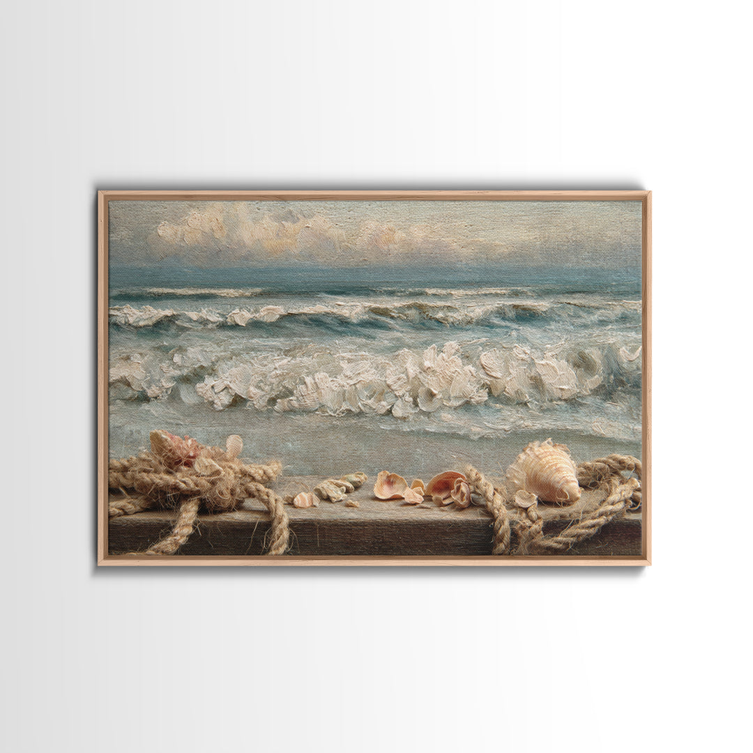 Dramatic Seascape with Foam and Storm Clouds Canvas Print, Art, Metal Wall Art, Living Room Decor, Abstract Art, ART-3x2-52