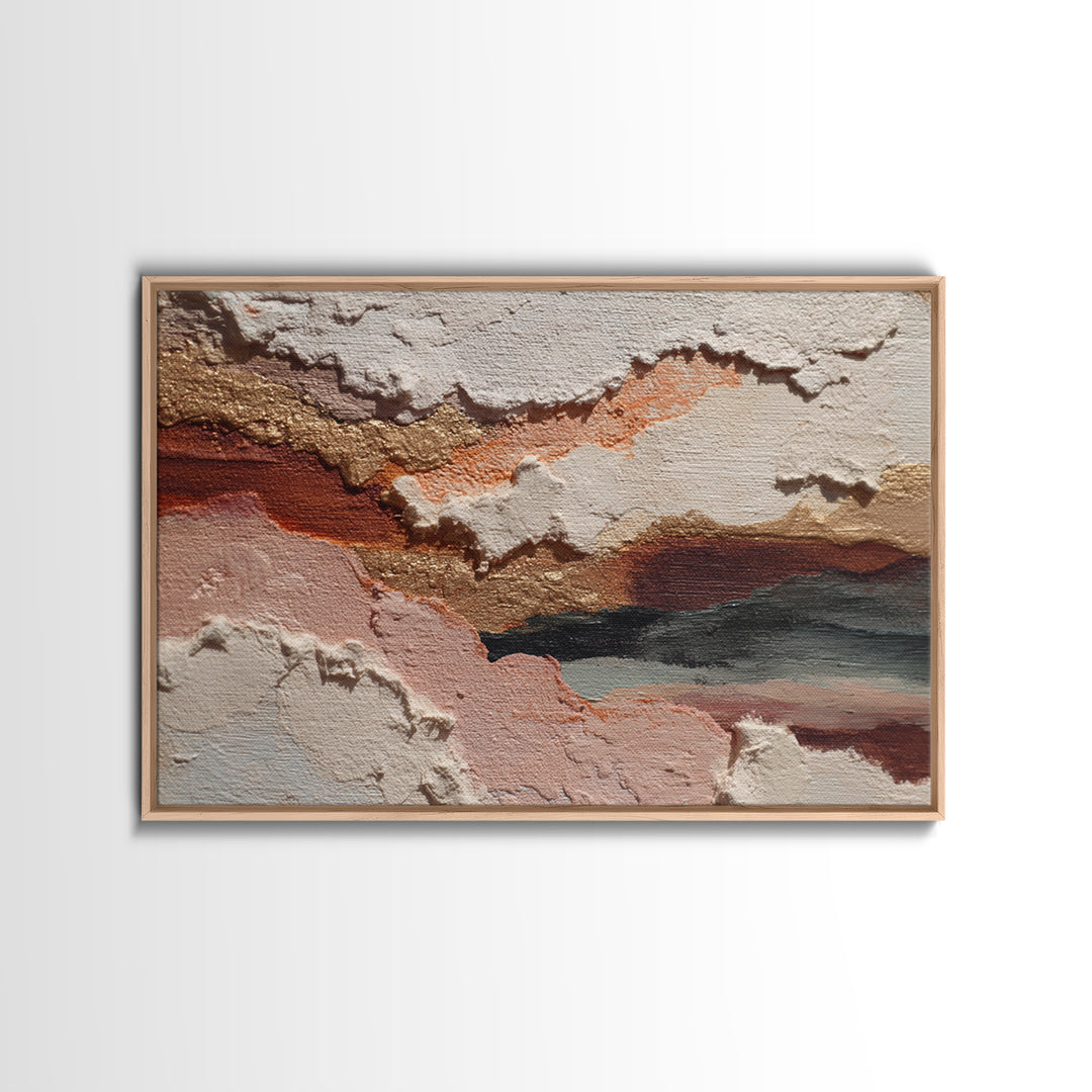 Contemporary Abstract with Layered Pigments and Energetic Canvas Print, Art, Large Wall Art, Living Room Decor, Fine Art, ART-3x2-54