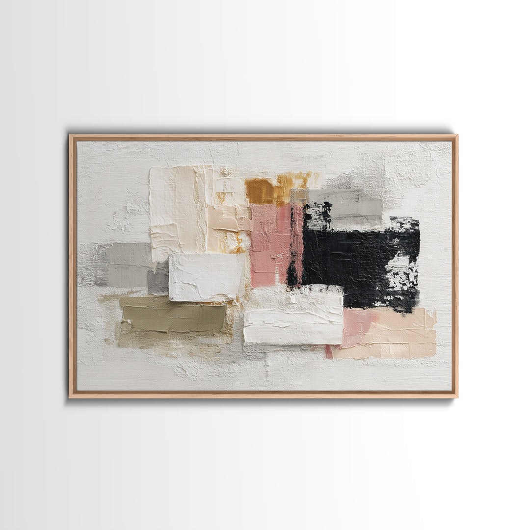 Textured Neutral Abstraction Framed Canvas Print, Art, Framed Wall Art, Living Room Decor, Abstract Art, Resin Art, ART-3x2-65