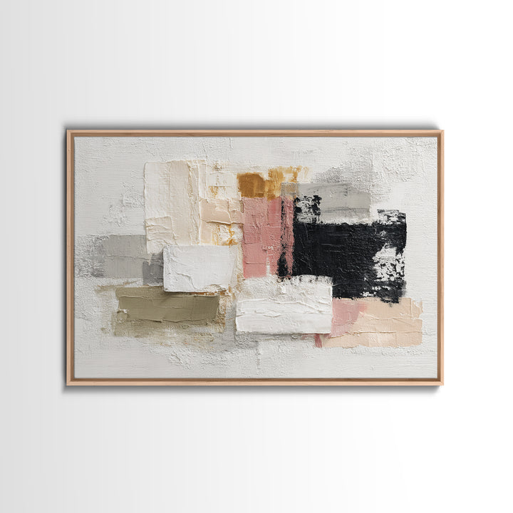 Textured Neutral Abstraction Framed Canvas Print, Art, Framed Wall Art, Living Room Decor, Abstract Art, Resin Art, ART-3x2-65