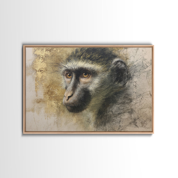 Elegant Animal Portrait Framed Canvas Print, Art, Digital Wall Art, Living Room Decor, Fine Art, Framed Art, ART-3x2-70