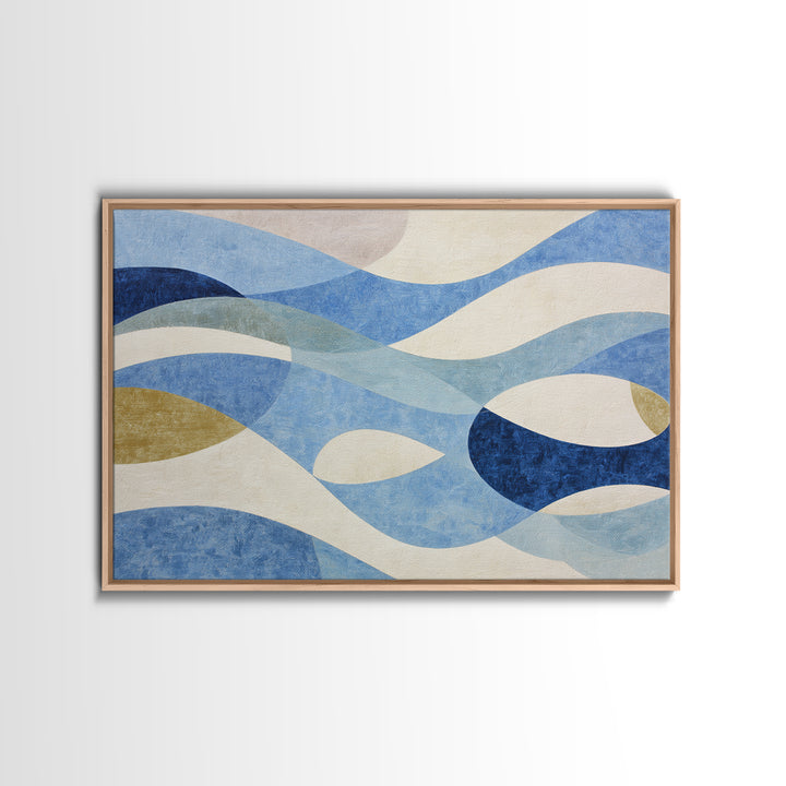 Abstract Water Forms Framed Canvas Print, Art, Metal Wall Art, Living Room Decor, Abstract Art, Textured Wall Art, ART-3x2-71