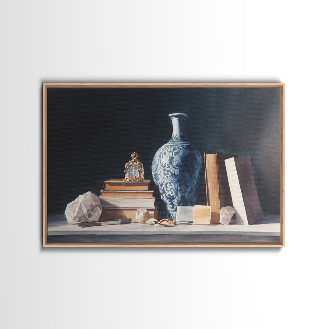 Sunlit Interior Still Life Framed Canvas Print, Art, Art Nouveau, Living Room Decor, Fine Art, Abstract Wall Art, ART-3x2-90