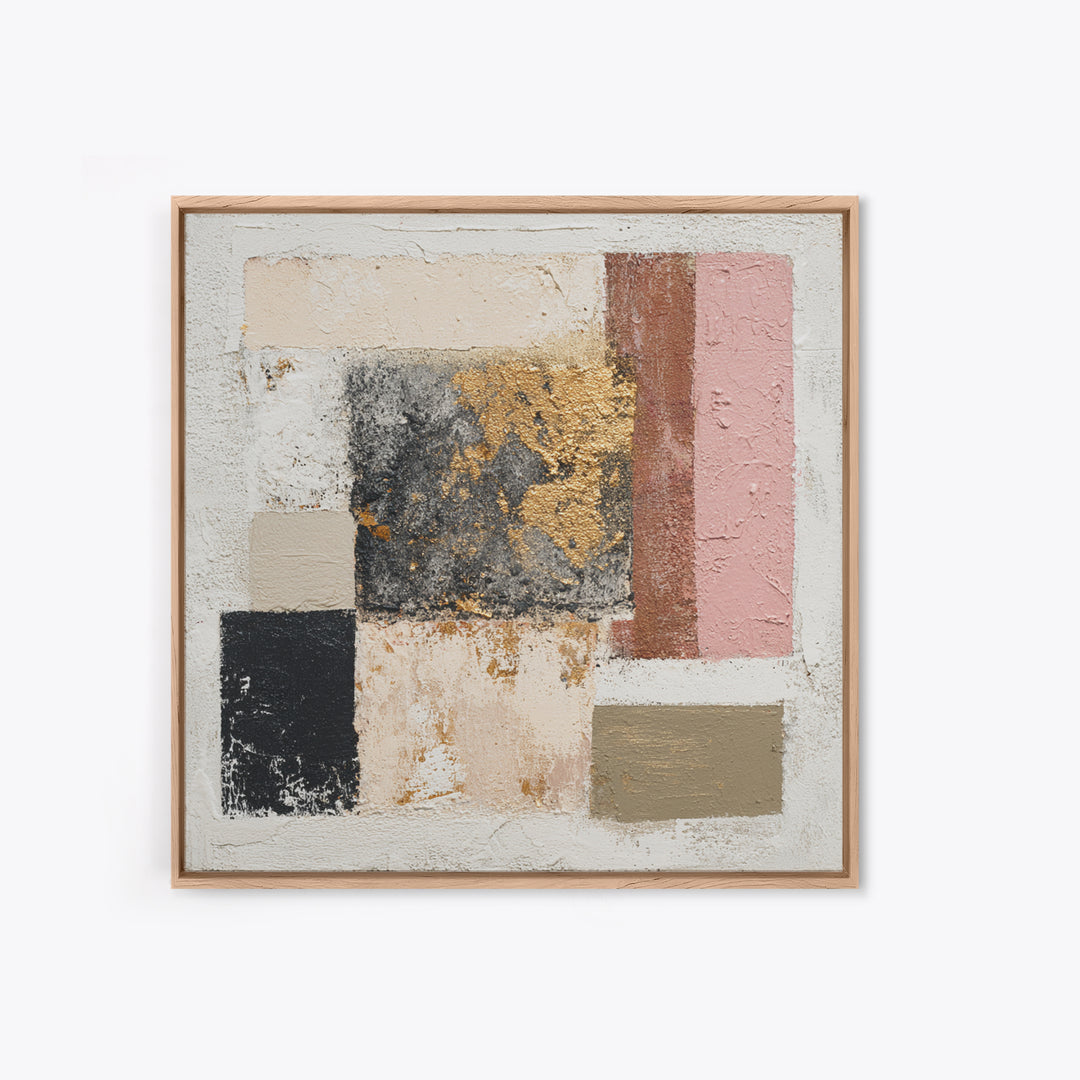 Textured Plaster Abstract Framed Canvas Print, Above Sofa Art, Abstract Wall Art, Living Room Decor, Abstract Art, Statement, ASA-1x1-11
