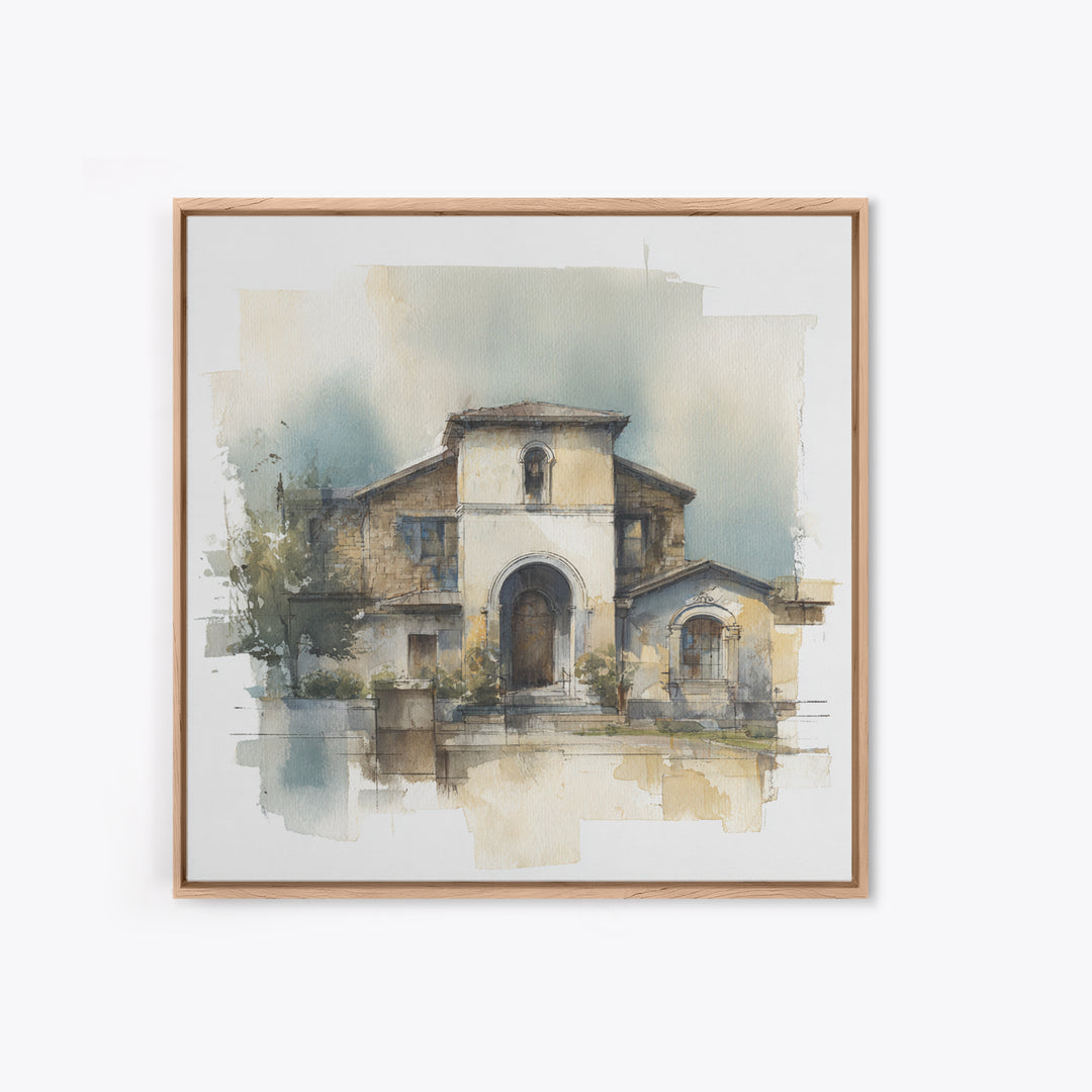 Architectural Arch Study Framed Canvas Print, Above Sofa Art, Minimalist Wall Art, Living Room Decor, Abstract Art, Statement, ASA-1x1-33