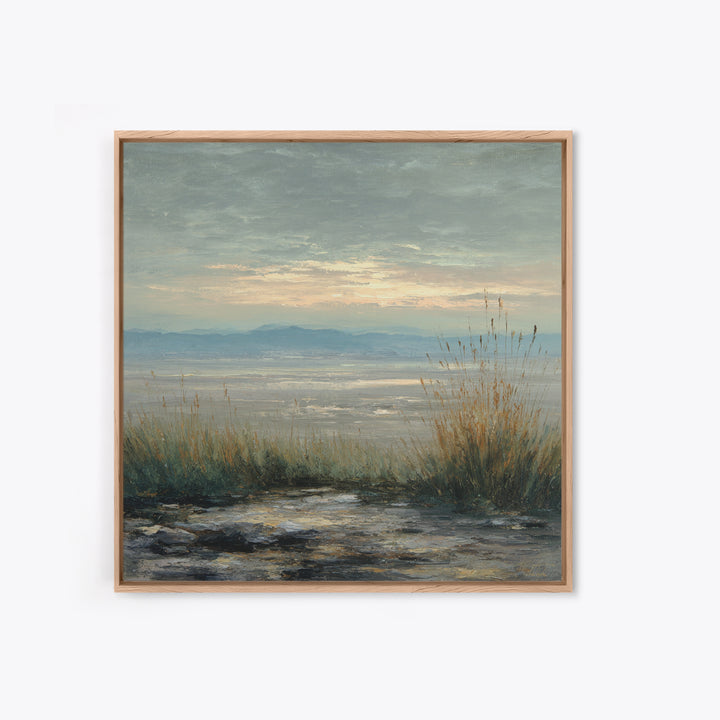 Dramatic Cloudscape over a Distant Valley Canvas Print, Above Sofa Art, Bauhaus Print, Living Room Decor, Statement, ASA-1x1-53