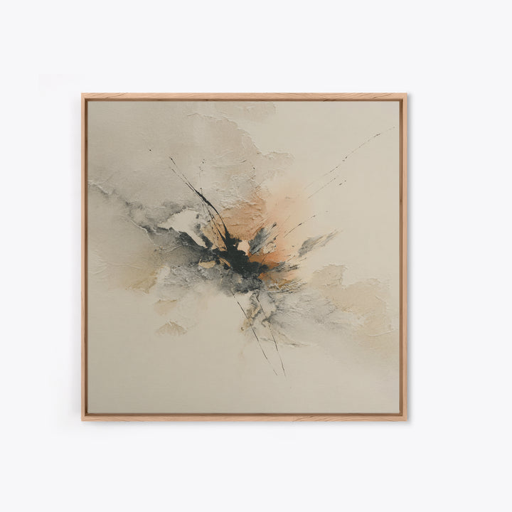 Minimal Black Ink Composition Framed Canvas Print, Above Sofa Art, Living Room Decor, Fine Art, Statement 056, Set of Prints, ASA-1x1-56