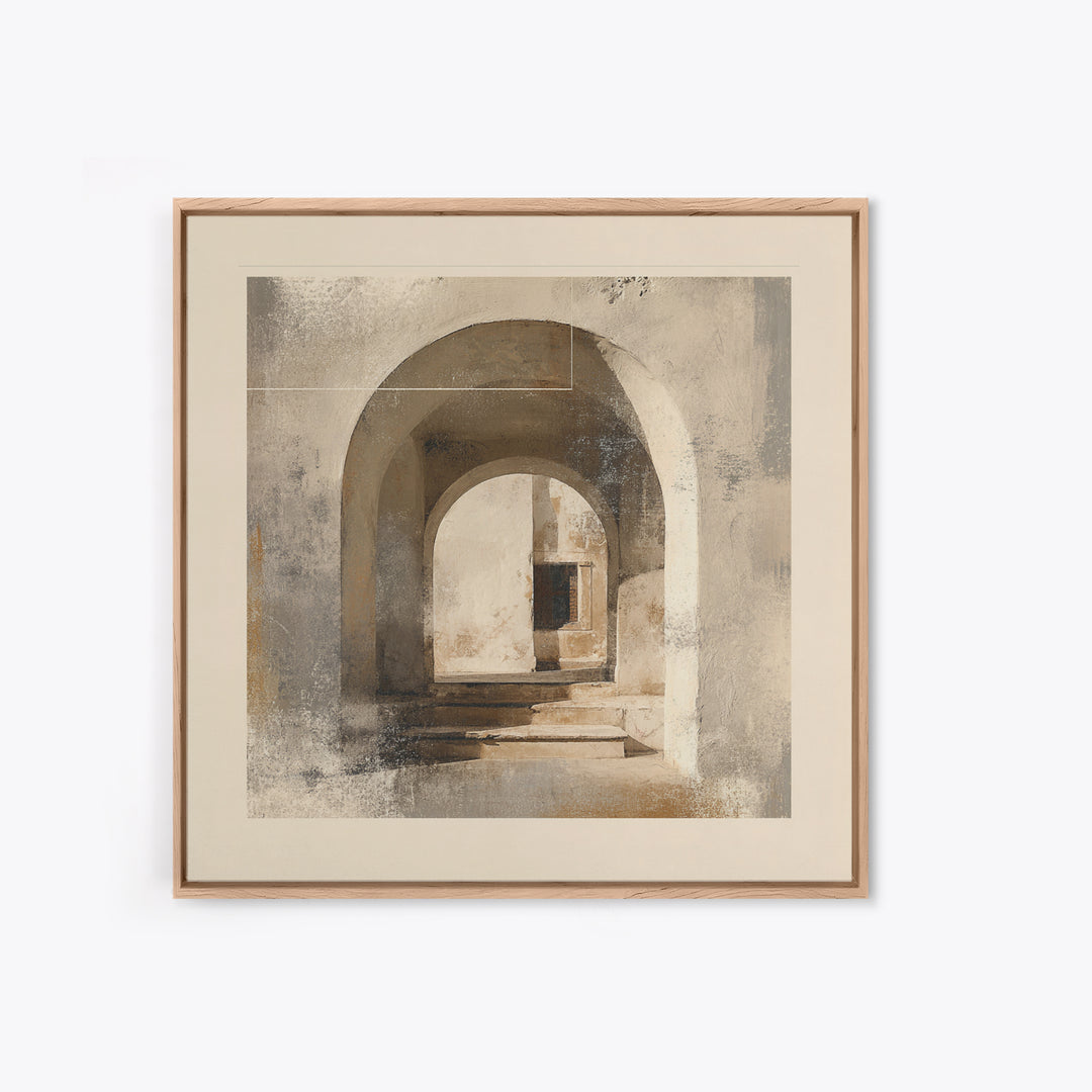 Architectural Arch Study Framed Canvas Print, Above Sofa Art, Minimalist Wall Art, Living Room Decor, Abstract Art, Statement, ASA-1x1-57