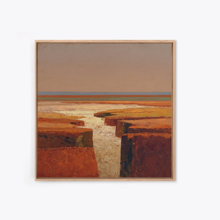 Abstract Canyon Landscape Framed Canvas Print, Above Sofa Art, Living Room Decor, Oil Painting, Statement 007, Set of Prints, ASA-1x1-7