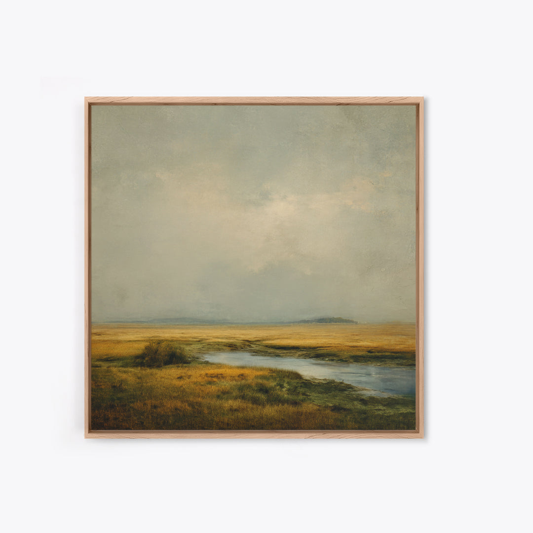 Gallery Style Landscape with Expansive Negative Space Canvas Print, Above Sofa Art, Japandi Wall Art, Living Room Decor, ASA-1x1-72