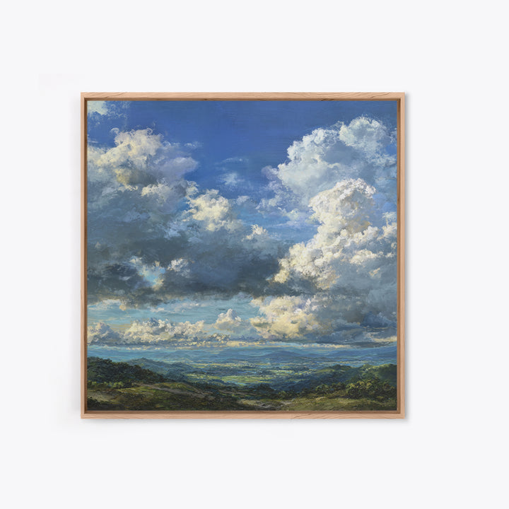 Dramatic Cloudscape over a Distant Valley Canvas Print, Above Sofa Art, Modern Decor, Living Room Decor, Fine Art, Statement, ASA-1x1-77