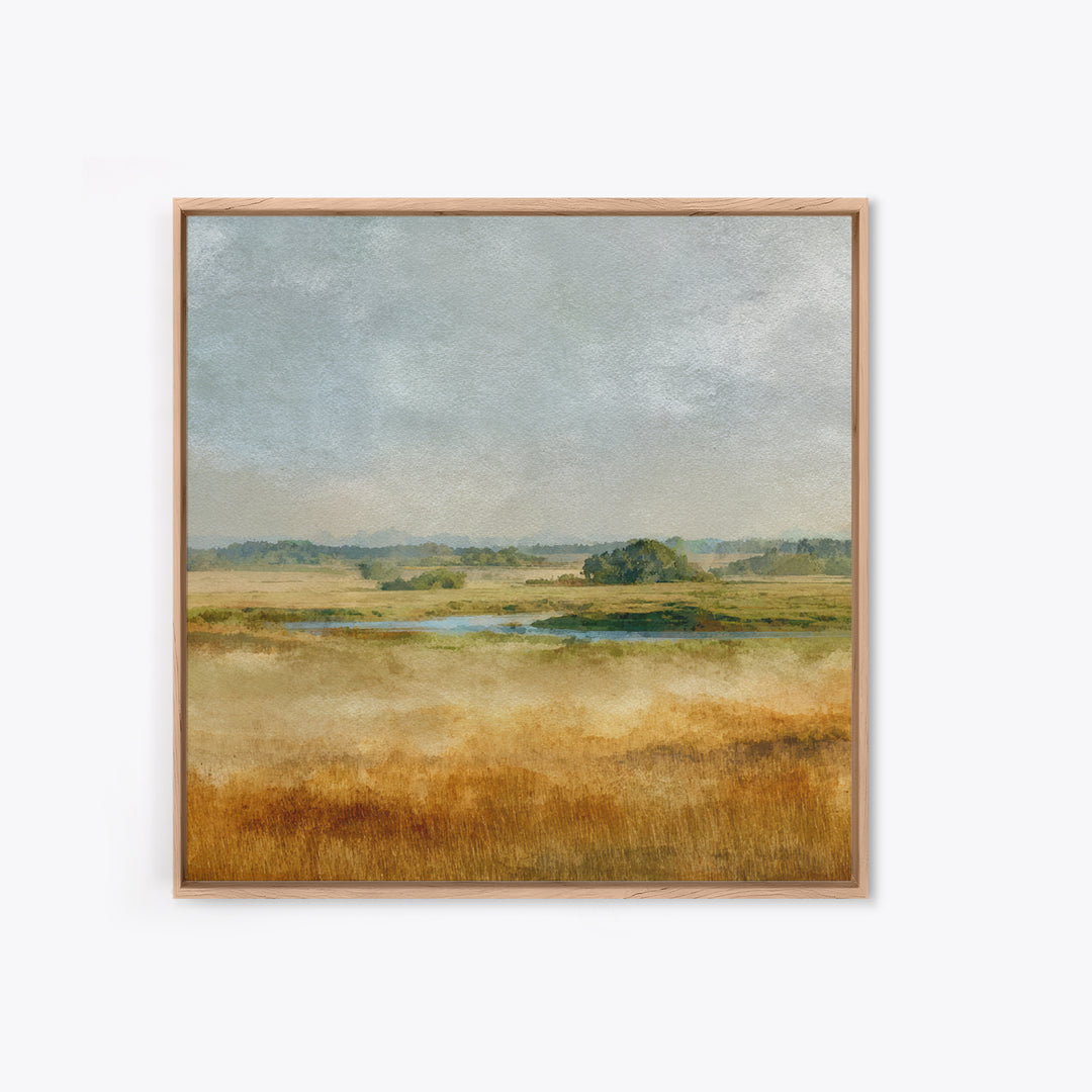 Wide Olive and Beige Meadow Panorama Canvas Print, Above Sofa Art, Bauhaus Print, Living Room Decor, Fine Art, Statement, ASA-1x1-82
