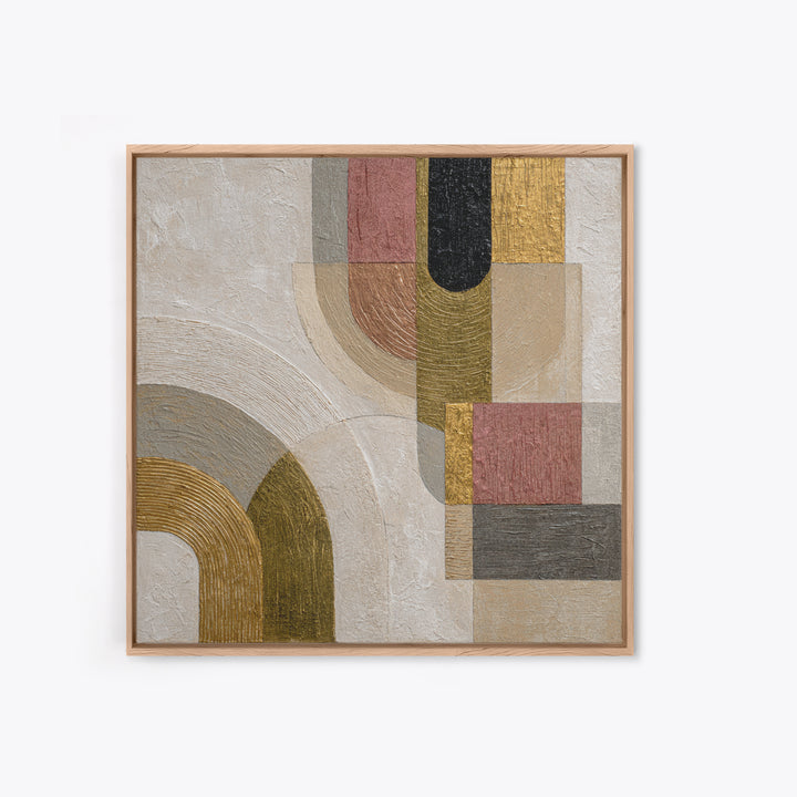 Textured Plaster Abstract Framed Canvas Print, Above Sofa Art, Neutral Decor, Living Room Decor, Fine Art, Statement, ASA-1x1-83