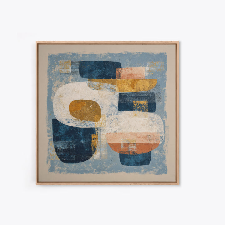 Bold Navy and Ivory Abstract Brushwork Canvas Print, Above Sofa Art, Japandi Wall Art, Living Room Decor, Fine Art, Statement, ASA-1x1-90