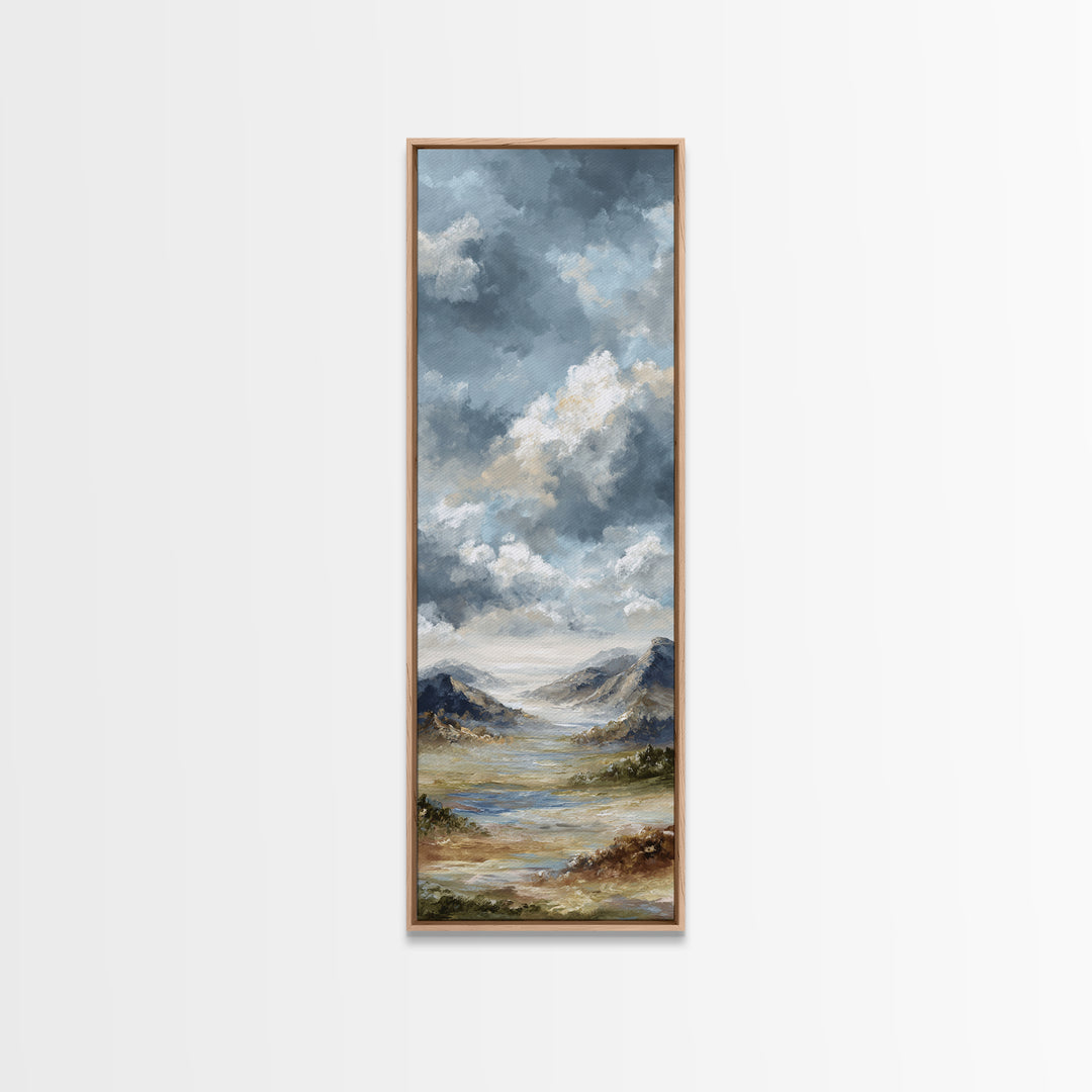 Dramatic Cloudscape over a Distant Valley Canvas Print, Above Sofa Art, Modern Decor, Living Room Decor, Fine Art, Statement, ASA-1x3-17