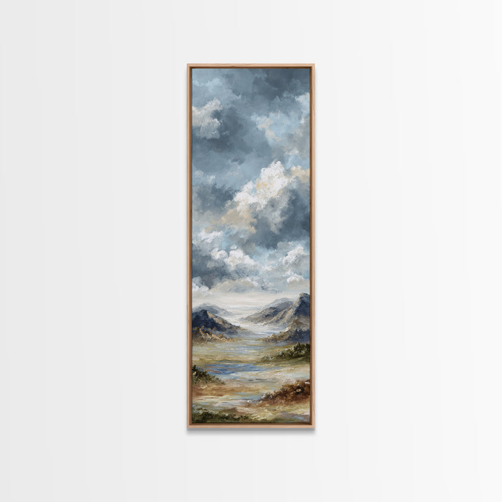 Dramatic Cloudscape over a Distant Valley Canvas Print, Above Sofa Art, Modern Decor, Living Room Decor, Fine Art, Statement, ASA-1x3-17