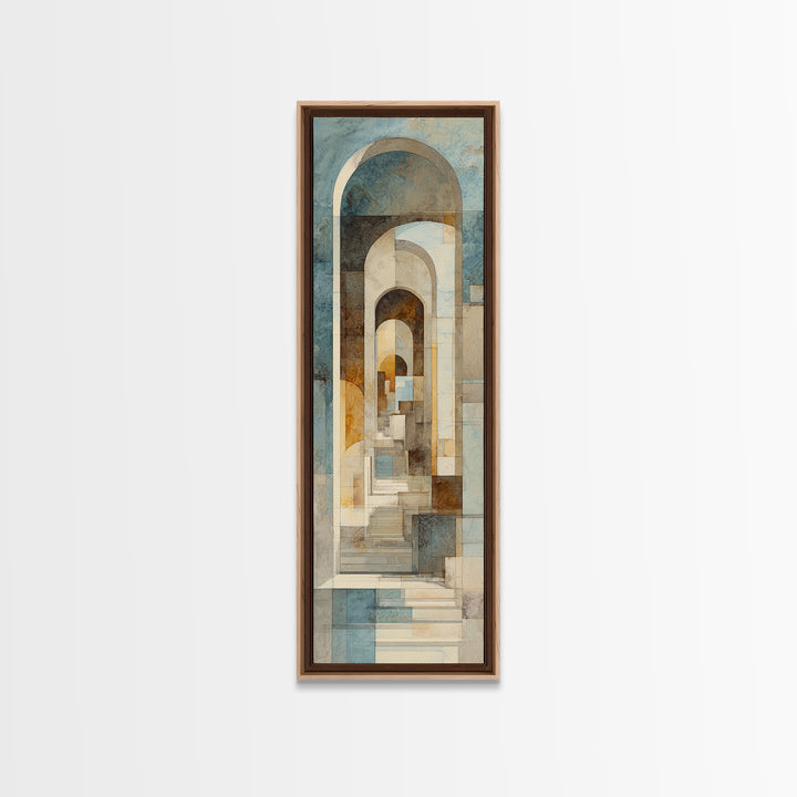 Architectural Arch Study Canvas Print, Above Sofa Art, Japandi Wall Art, Living Room Decor, Watercolor Art, Statement, ASA-1x3-21