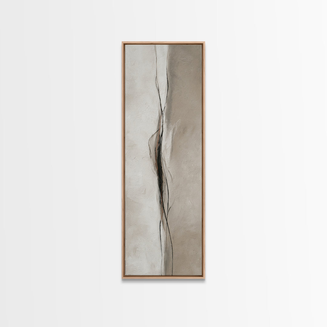 Minimal Black Ink Composition Canvas Print, Above Sofa Art, Statement Artwork, Living Room Decor, Fine Art, Statement, ASA-1x3-44