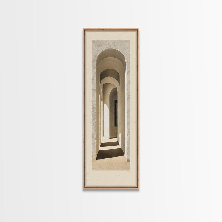 Architectural Arch Study Framed Canvas Print, Above Sofa Art, Botanical Wall Art, Living Room Decor, Oil Painting, Statement, ASA-1x3-45