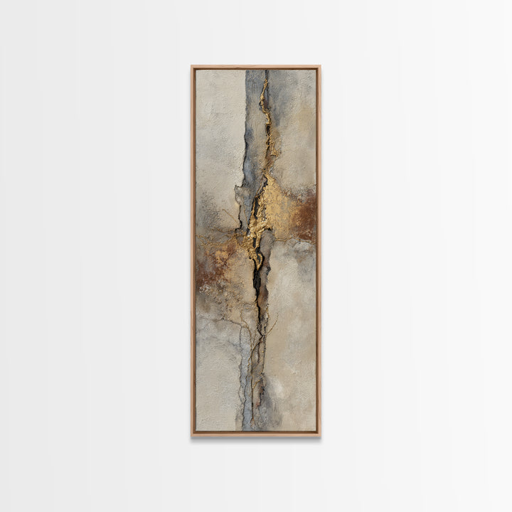 Textured Plaster Abstract Framed Canvas Print, Above Sofa Art, Minimalist Decor, Living Room Decor, Abstract Art, Statement, ASA-1x3-47