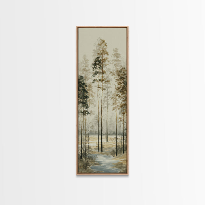 Modern Scandinavian Forest Canvas Print, Above Sofa Art, Framed Wall Art, Living Room Decor, Statement, Living Room Wall Art, ASA-1x3-51