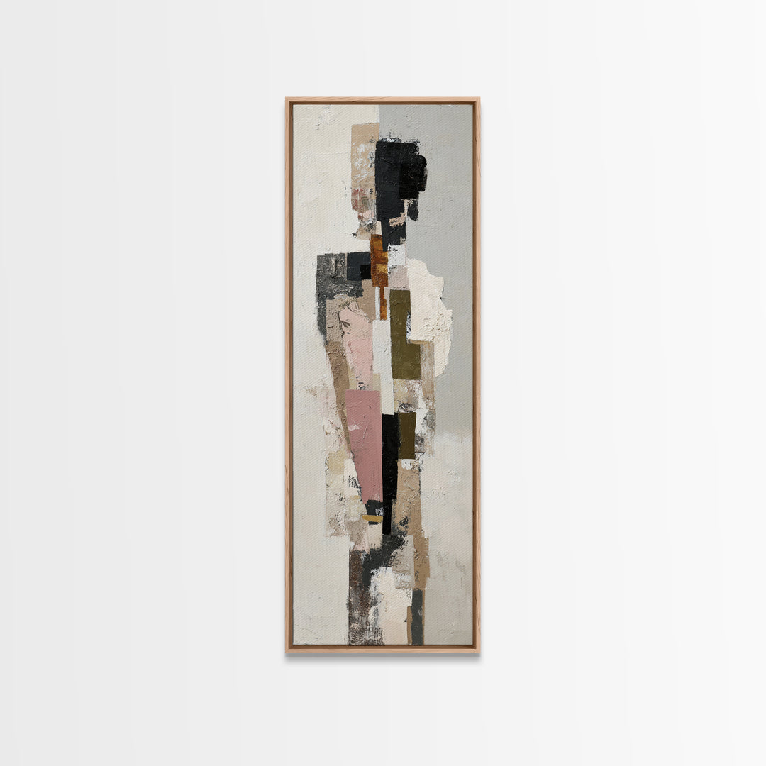 Luxury Monochrome Stone Composition Canvas Print, Above Sofa Art, Wall Art, Living Room Decor, Oil Painting, Statement, ASA-1x3-55