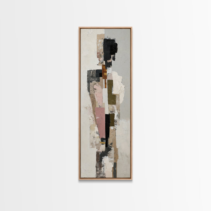 Luxury Monochrome Stone Composition Canvas Print, Above Sofa Art, Wall Art, Living Room Decor, Oil Painting, Statement, ASA-1x3-55